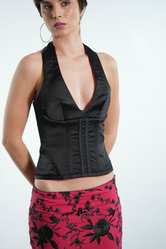 Corsé Manila Reversible (Negro/Rojo)