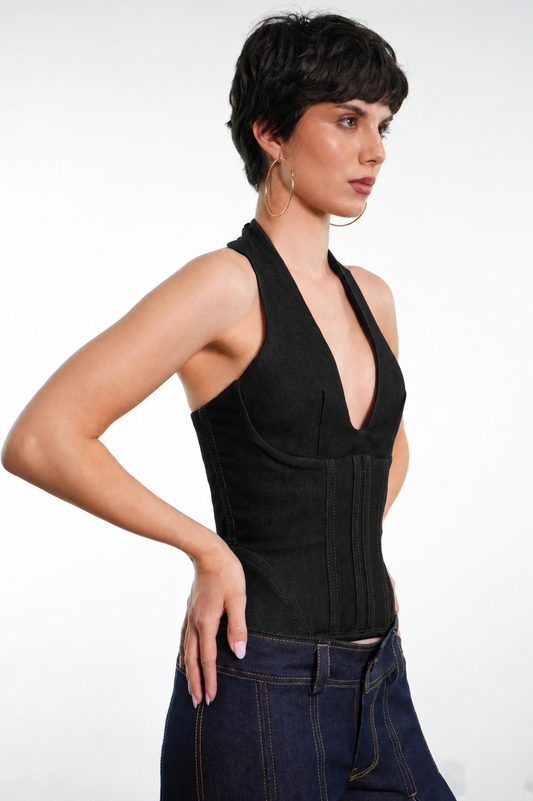 Corsé Manila Reversible (Denim Azul/Denim Negro)