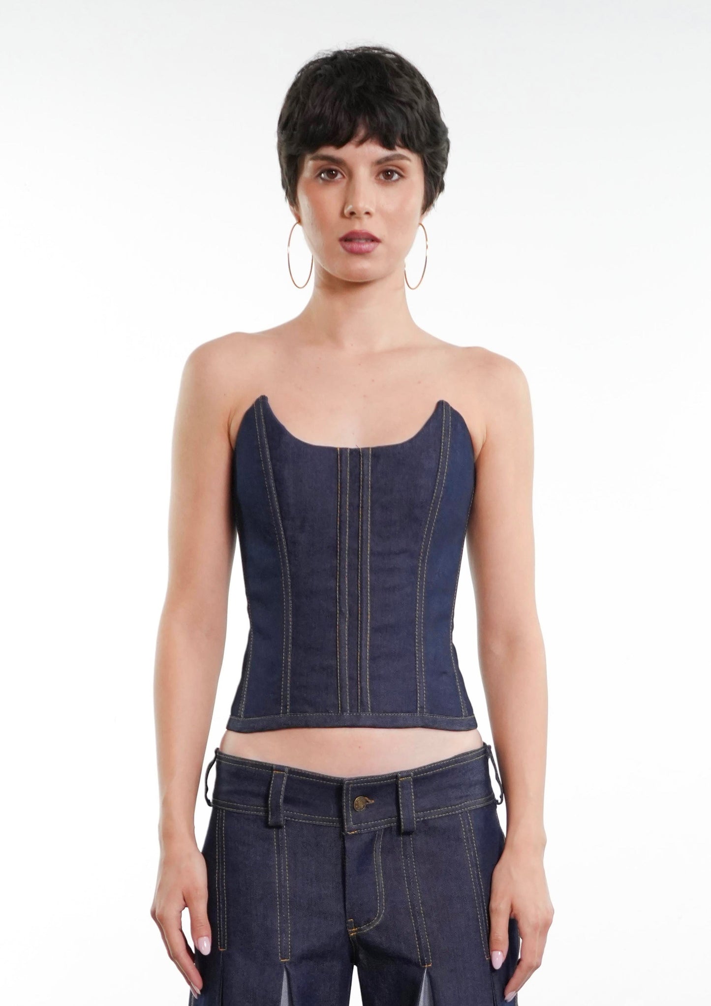 Corsé Mara Reversible (Denim Azul/ Denim Negro)