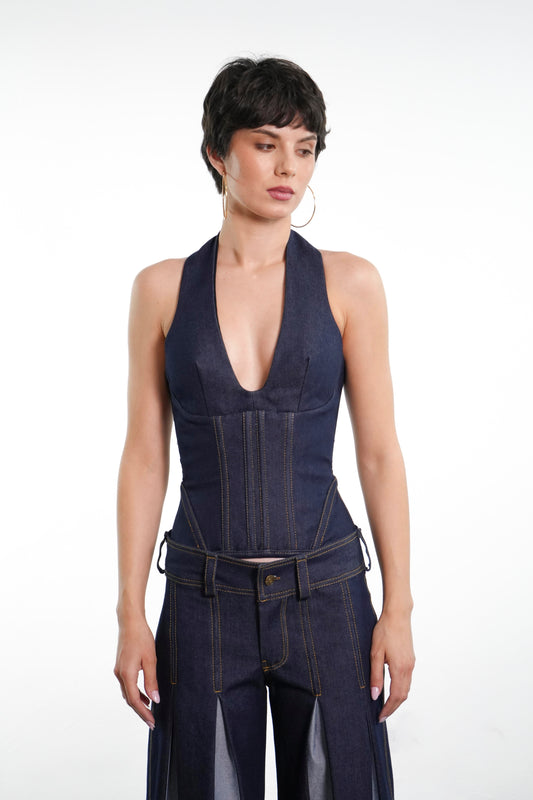 Corsé Manila Reversible (Denim Azul/Denim Negro)