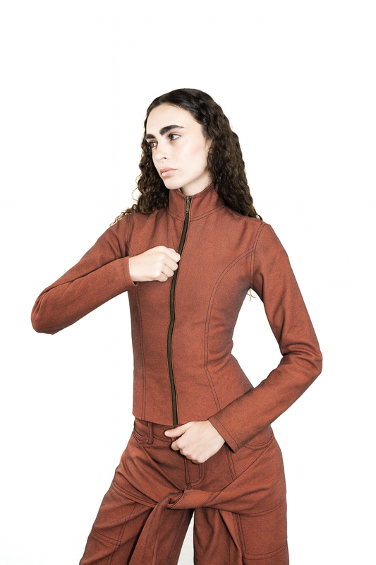 Chaqueta Denim Naranja