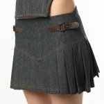 Pleated Denim Skirt · Serrastudio