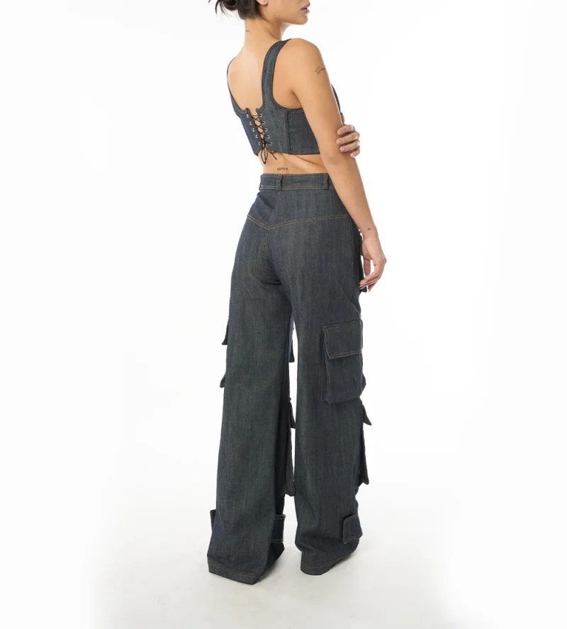 Denim heart-shaped pants · Serrastudio